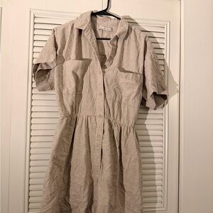 Abercrombie & Fitch Beige Midi Dress